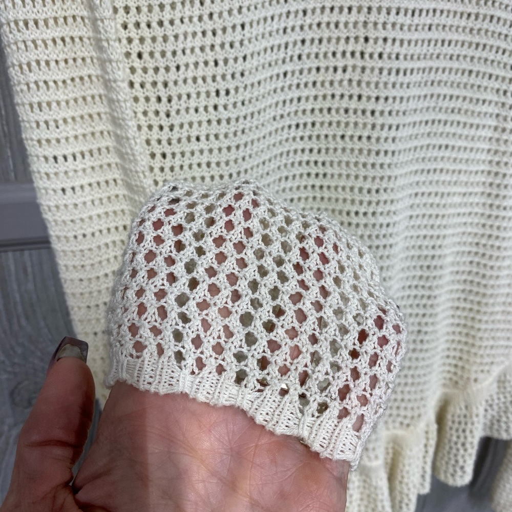 Anthropologie Angel Of The North Crochet Sweater EUC Oversized Size Small - Picture 7 of 7